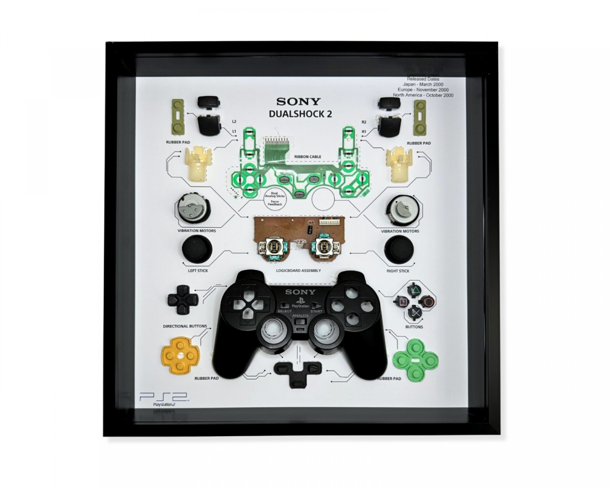 Retro Art Sony PS2 Dual Shock 2 Kontroll Tavla