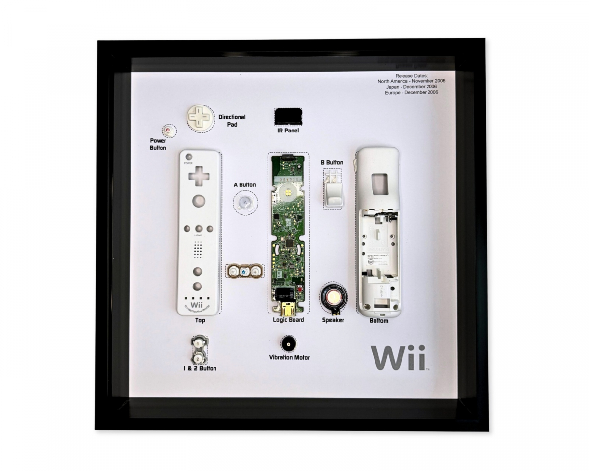 GRC Retro Art Nintendo Wii Remote Kontroll Tavla - Grå