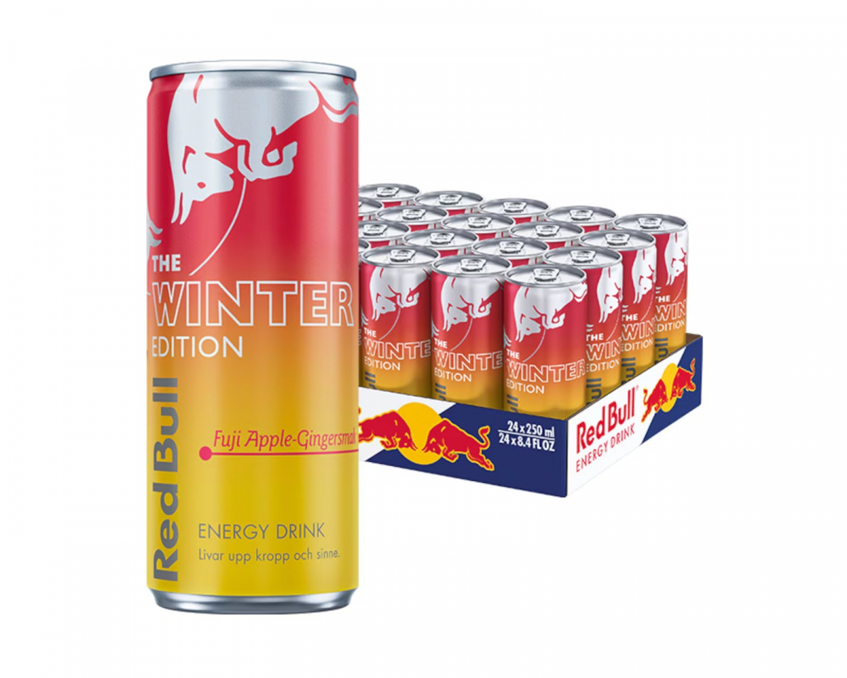 Red Bull 24x Energidryck, 250 ml, Winter Edition (Fujiäpple & Ingefära)
