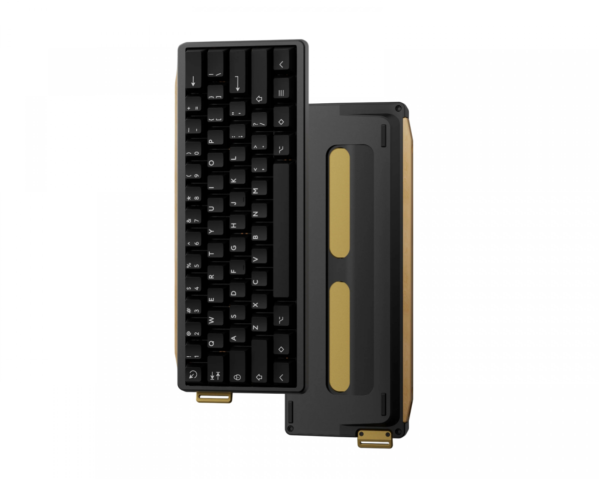KBDfans GT-60 - Anodized Black with Maple Strip