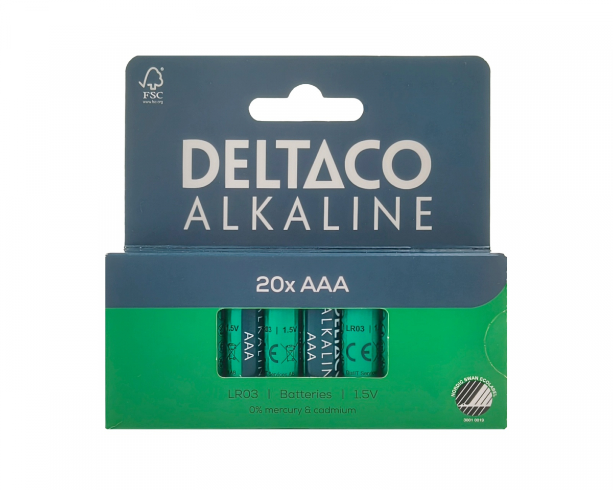 AAA alkaliska batterier 20-pack