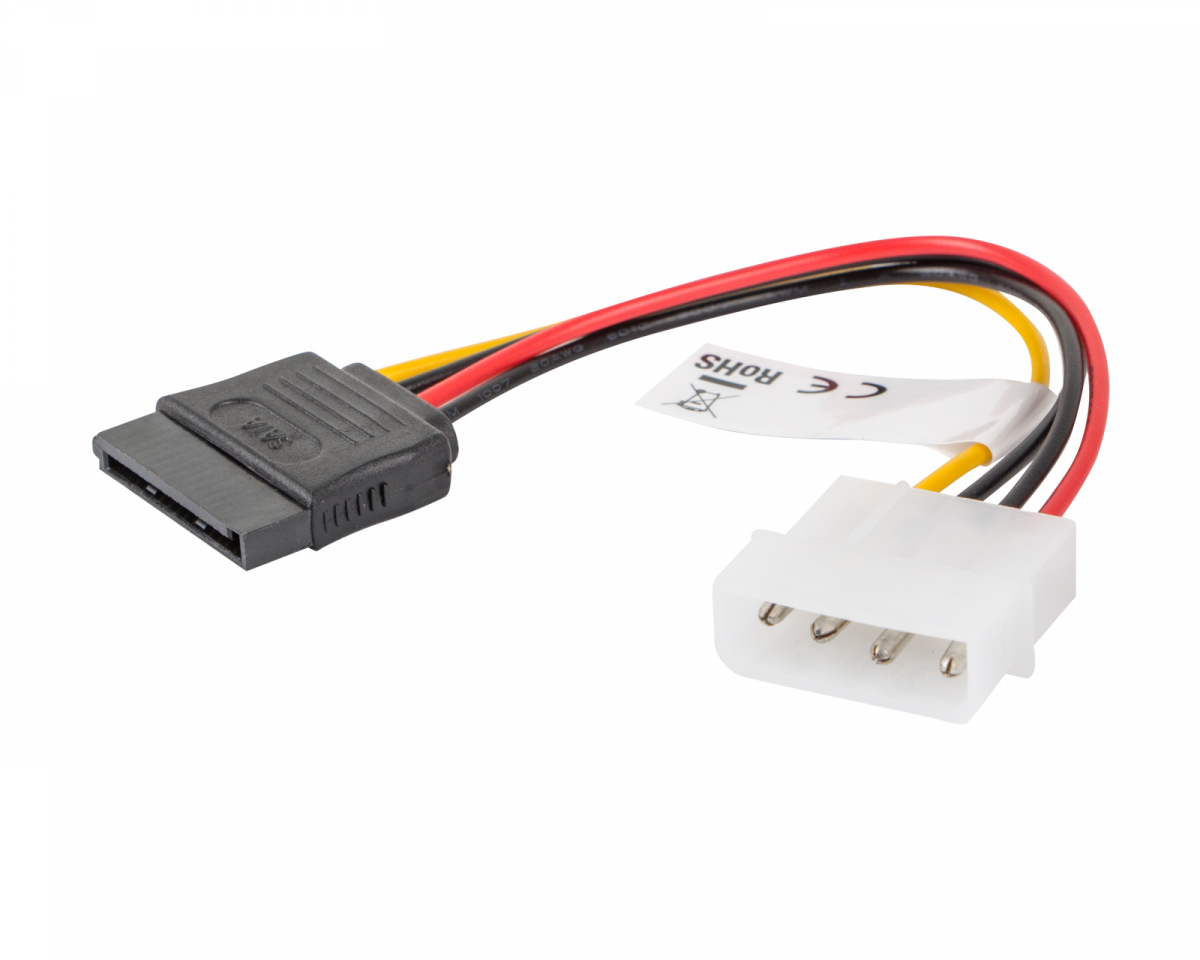 Lanberg Molex (Hane) till SATA (Hona) Kabel 15cm