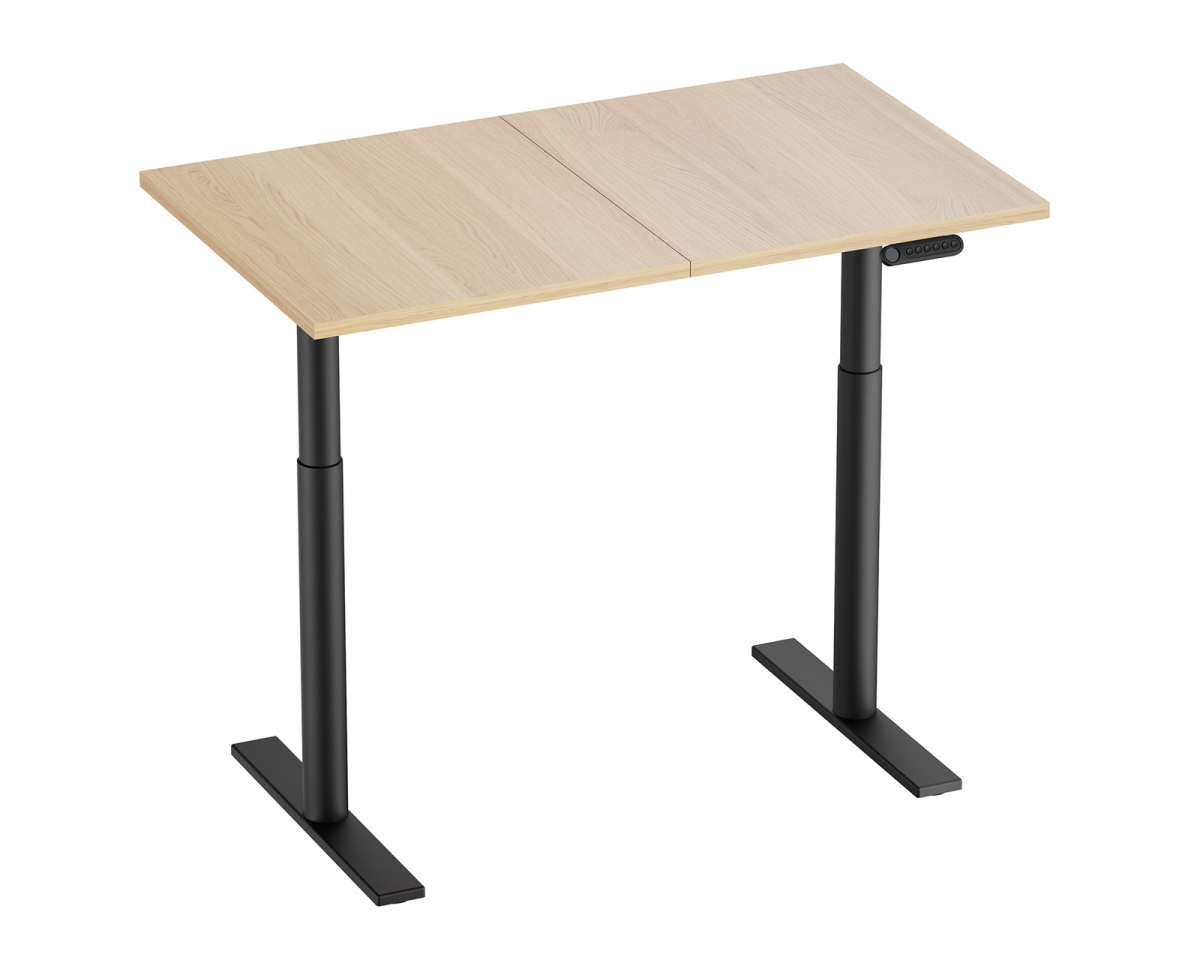 MaxMount Premium Skrivbord Höj och Sänkbart 1200x700mm Elektrisk - Svart/Ek