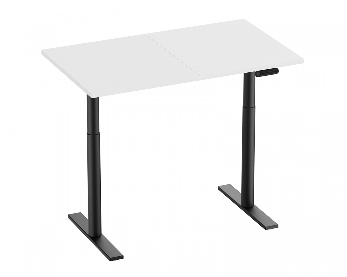 MaxMount Premium Skrivbord Höj och Sänkbart 1200x700mm Elektrisk - Svart/Vit