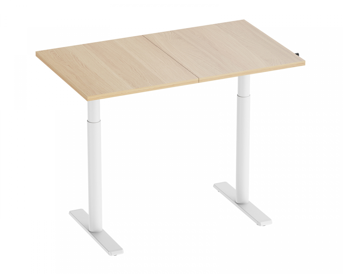 MaxMount Skrivbord Höj och Sänkbart 1200x700mm Vev - Vit/Ek