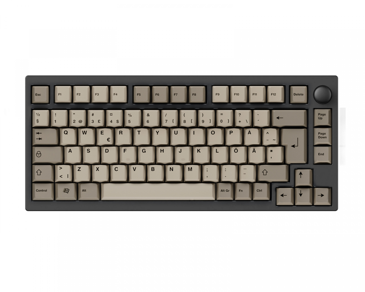 Lemokey Lemokey P1 Pro QMK 75% - Carbon Black - WS Morandi - Retro 101 Keycap