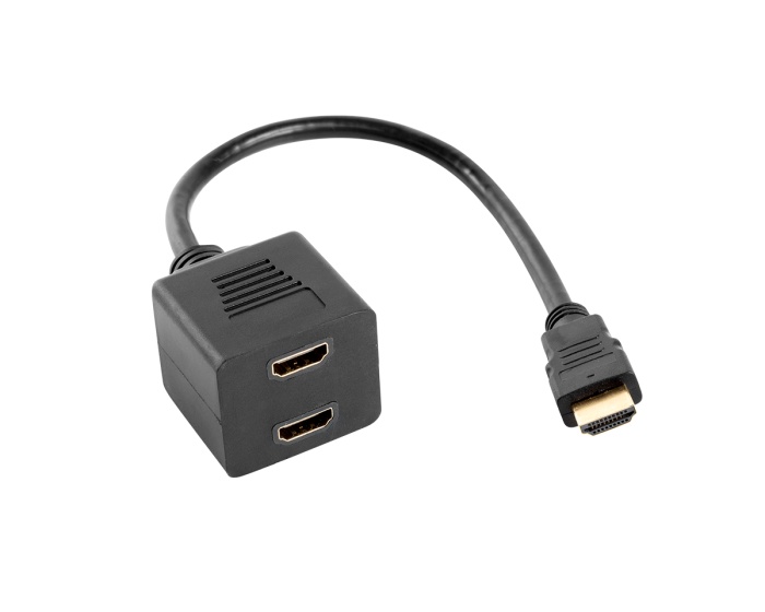 Lanberg HDMI-Am Hane till 2x HDMI-AF Hona Splitter 20 cm