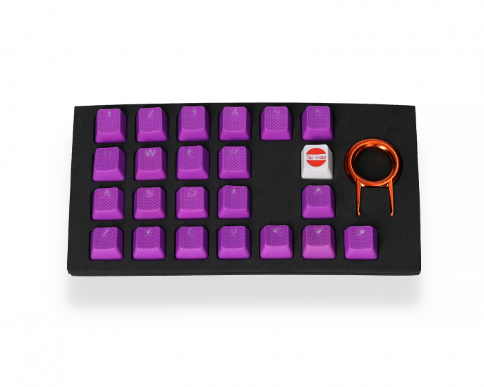 Tai-Hao 22-Key Gummi Double-shot Bakgrundsbelyst Keycap-set - Lila