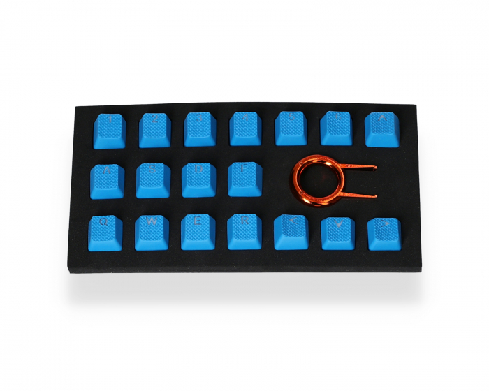 Tai-Hao 18-Key Gummi Double-shot Bakgrundsbelyst Keycap-set - Blå