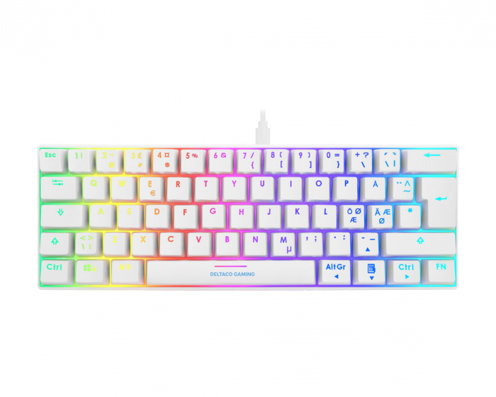 Deltaco Gaming Compact RGB Mekaniskt Tangentbord White Line [Content Red]