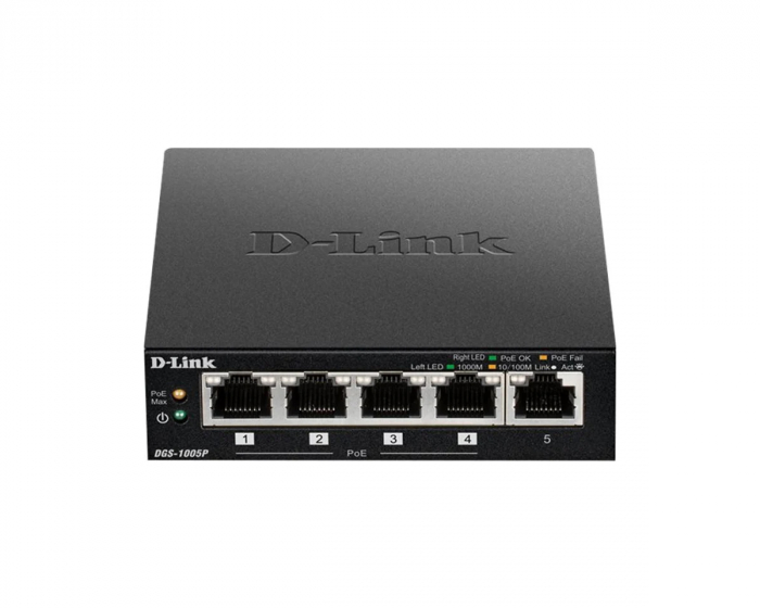 D-Link 5-Port Desktop Gigabit PoE+ Switch