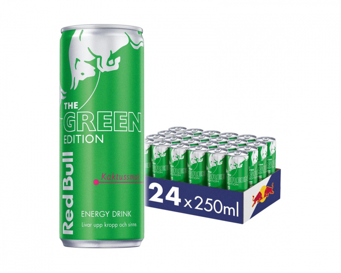 Red Bull 24x Energidryck, 250 ml, Green Edition (Kaktussmak)