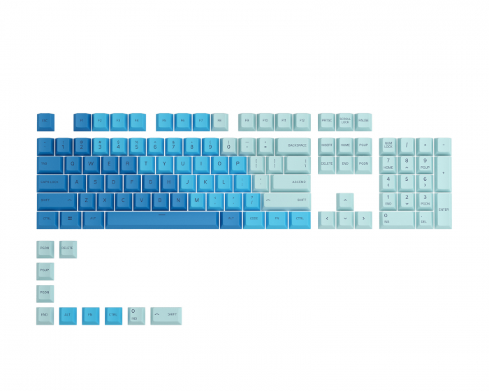 Glorious GPBT Keycaps - 114 PBT Caps ANSI US Layout - Caribbean Ocean