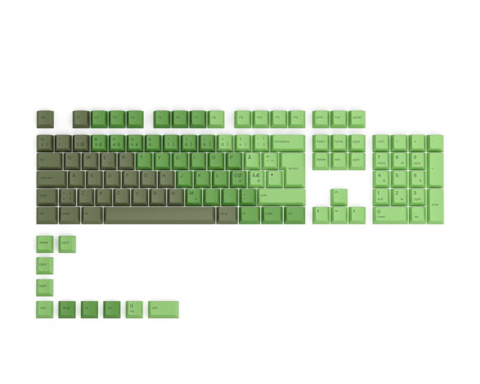 Glorious GPBT Keycaps ISO - 115 PBT Caps Nordic-Layout - Olive