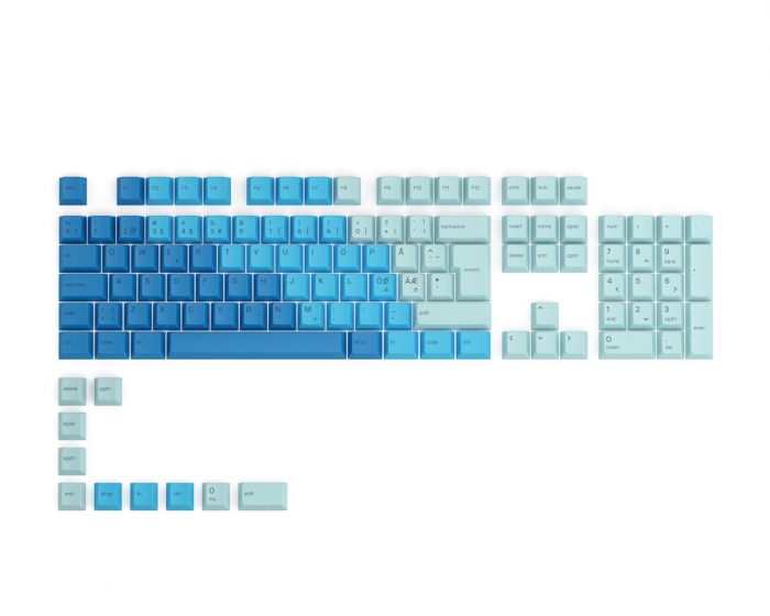 Glorious GPBT Keycaps ISO - 115 PBT Caps Nordic-Layout - Caribbean Ocean