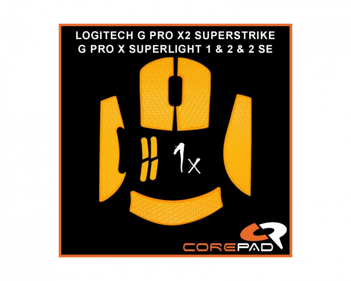 Corepad Soft Grips till Logitech G PRO X SUPERLIGHT 1 / 2 / 2 SE & X2 SUPERSTRIKE - Orange