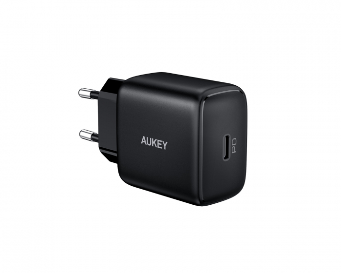 Aukey Wall Charger with PD & QC 3.0 USB-C 20W - Svart Väggladdare