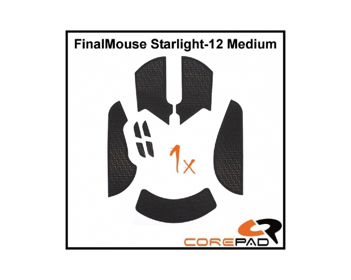 Corepad Grips till FinalMouse Starlight-12 - Medium - Svart