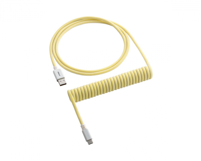 CableMod Classic Coiled Cable USB A to USB Type C, Lemon Ice - 150cm