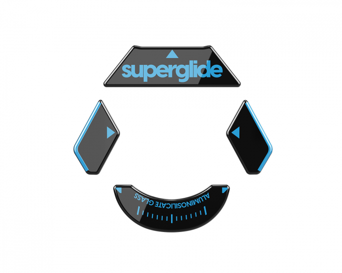 Superglide Glas Skates till Logitech G900/903 - Svart