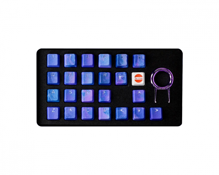 Tai-Hao 23-key Gummi Keycap-set Backlit Mark II - Dark Purple & Blue Camo