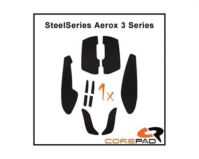 Corepad Soft Grips till SteelSeries Aerox 3 Series - Svart