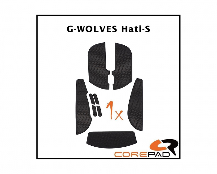 Corepad Soft Grips till G-Wolves Hati S Mini - Svart