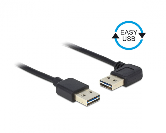 Delock Easy USB 2.0 - USB-A (Hane) till USB-A (Hane) Vändbar USB-kabel - 1 Meter