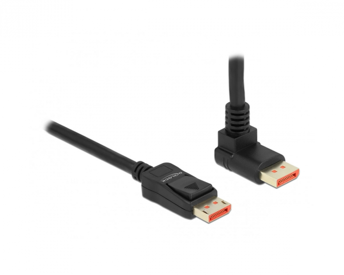 Delock DisplayPort Kabel 1.4 (4k/8k) - Uppåtvinklad - Svart - 1m