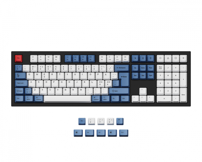 Keychron Q3/Q4/Q6/K8 PBT Keycap set ISO Nordic - Modern Blue