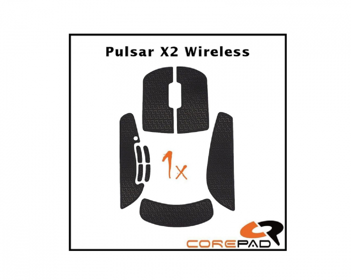 Corepad Soft Grips till Pulsar X2 / X2V2 Wireless - Svart