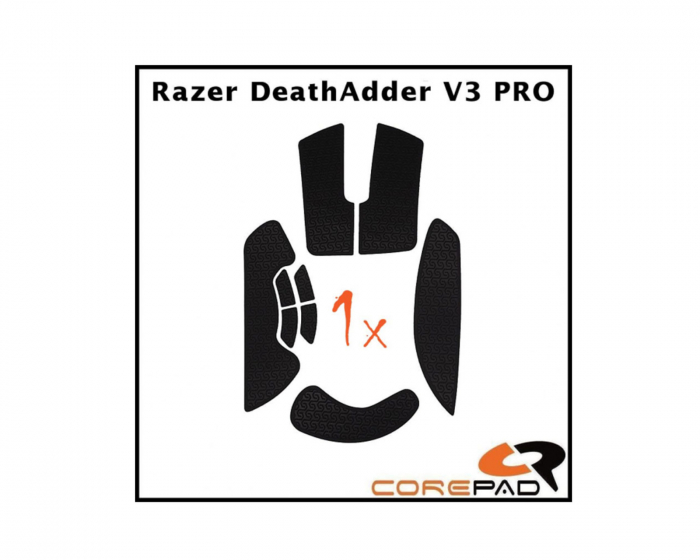 Corepad Soft Grips till Razer DeathAdder V3 PRO - Svart