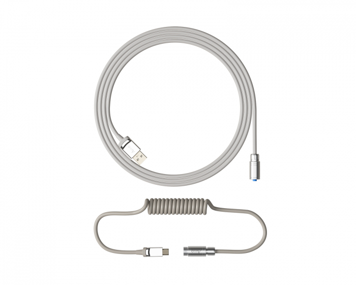 Custom Coiled Aviator Cable V2 Silver - USB-C Kabel - Silver