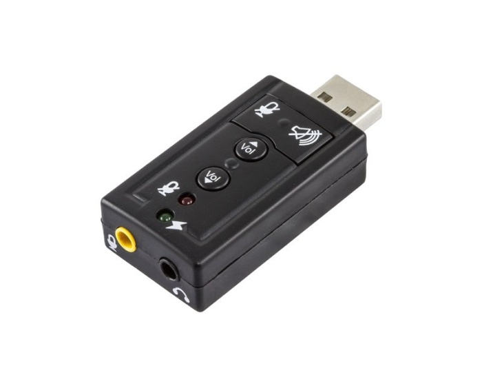 Deltaco USB Ljudkort 7.1 2x 3,5mm