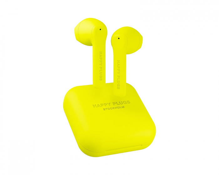 Happy Plugs Air 1 Go True Wireless Headphones - TWS In-Ear Hörlurar - Neon Yellow