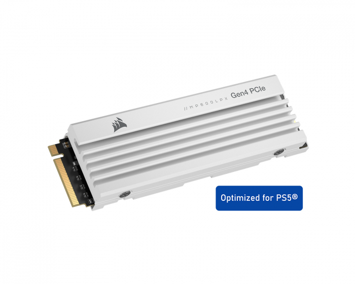 Corsair MP600 PRO LPX PCIe Gen4 x4 NVMe M.2 SSD för PS5/PC - 4TB - Vit