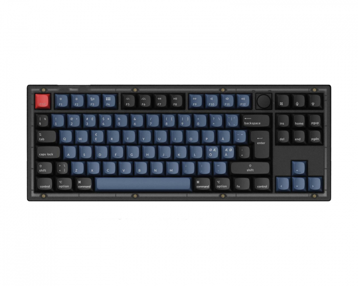 Keychron V3 QMK TKL RGB Knob Hotswap Tangentbord - Frosted Black [K Pro Red]