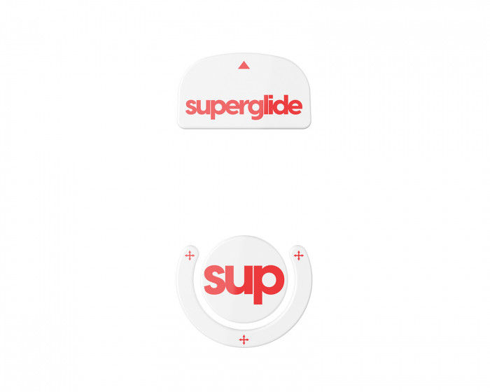 Superglide Version 2 Glas Skates till Logitech G Pro X Superlight - Vit/Röd