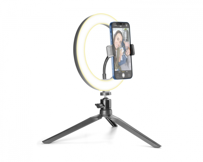 Cellularline Selfie Ring Tripod 8″ - Ring Light - LED Selfie Lampa