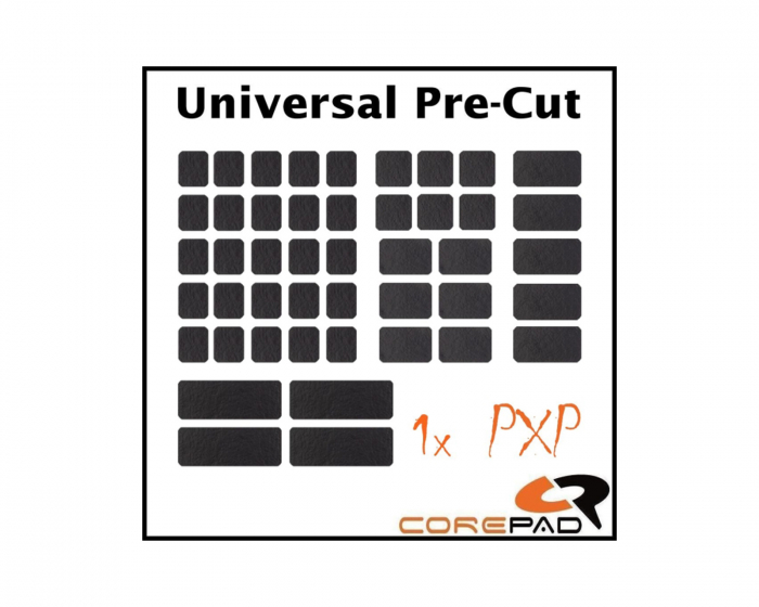 Corepad PXP Universal Pre-Cut Grips för Tangentbord och Gamingmus - Black