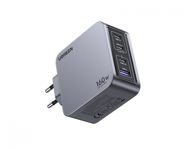 UGREEN Nexode Pro 160W 4-Port GaN Väggladdare med 240W USB-C Kabel