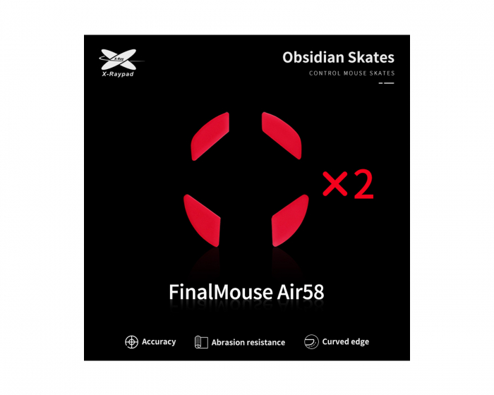 X-raypad Obsidian Mouse Skates för Finalmouse Air58 Ninja