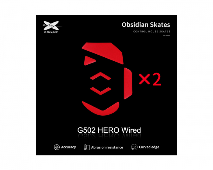 X-raypad Obsidian Mouse Skates för Logitech G502 Hero Wired