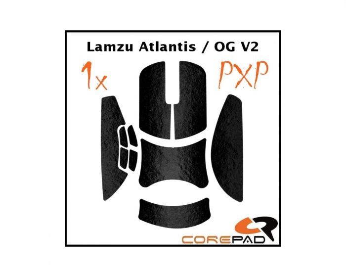Corepad PXP Grips till Lamzu Atlantis/OG V2 Superlight - Svart
