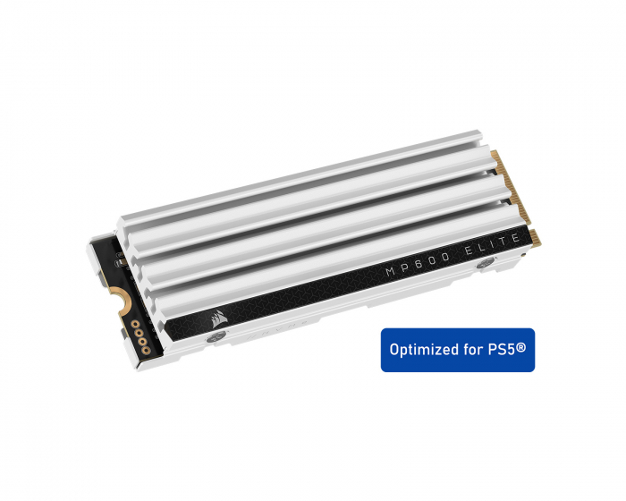 Corsair MP600 Elite PCIe Gen4 x4 NVMe M.2 SSD för PS5 - 1TB - Vit