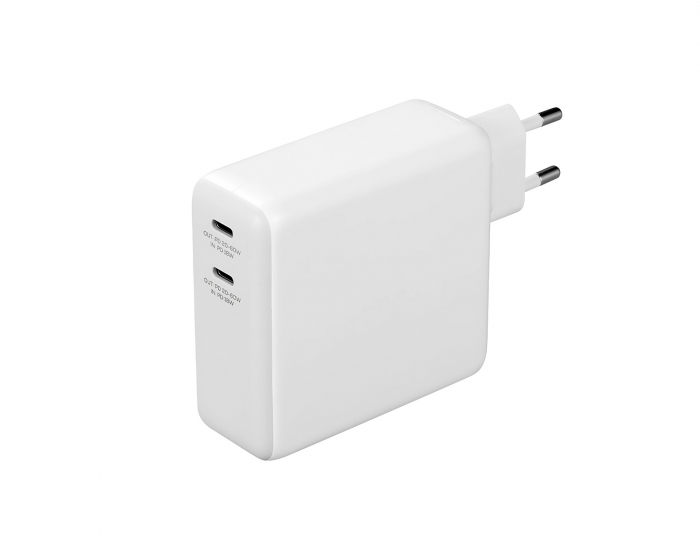 Deltaco USB-C Väggladdare och Powerbank 9600 mAh - Vit