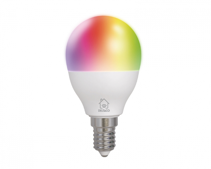 Deltaco Smart Home RGB LED Lampa E14, G45 WiFi 4.9W