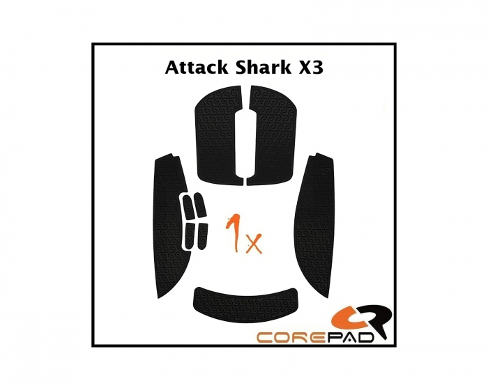 Corepad Soft Grips till Attack Shark X3 - Svart