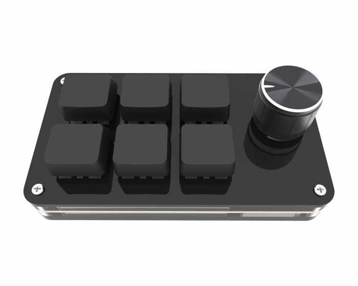 MaxMount 6-Key RGB Mini Mekaniskt Keypad med Knob - Svart