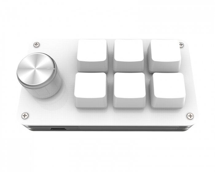 MaxMount 6-Key RGB Mini Mekaniskt Keypad med Knob - Vit